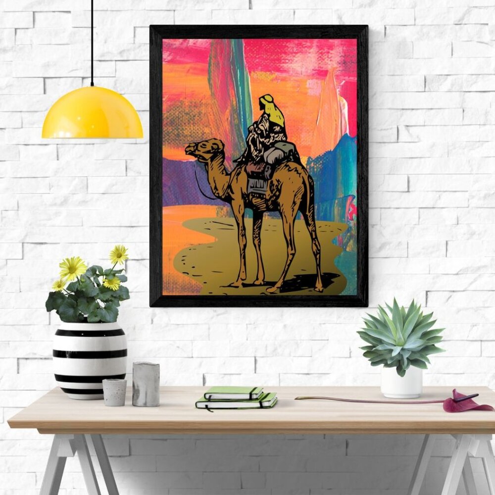 Abstract Camel Art Print Wall Decor 8"x10"